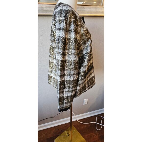 Lands' End Boucle Tweed‎ Wool Blend Plaid Blazer Jacket Women Size 16 Multicolor - Picture 5 of 8